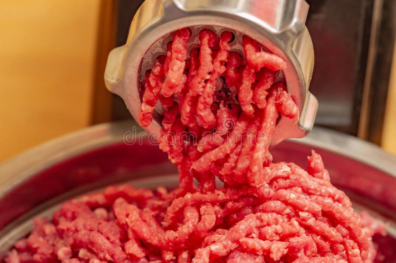 Meat and Grinder. Minced Meat and Meat Grinder Stock Photo - Image of  machine, protein: 221561514