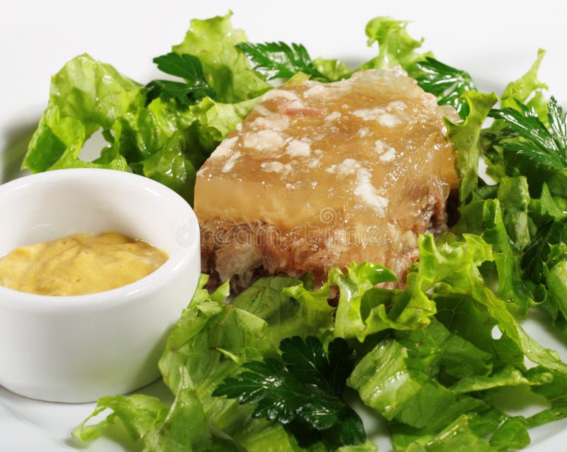 Meat Jelly stock photo. Image of green, fish, dish, cream 7654980