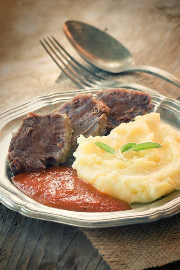 Meat with mashed potatoes stock photo. Image of food - 21367042