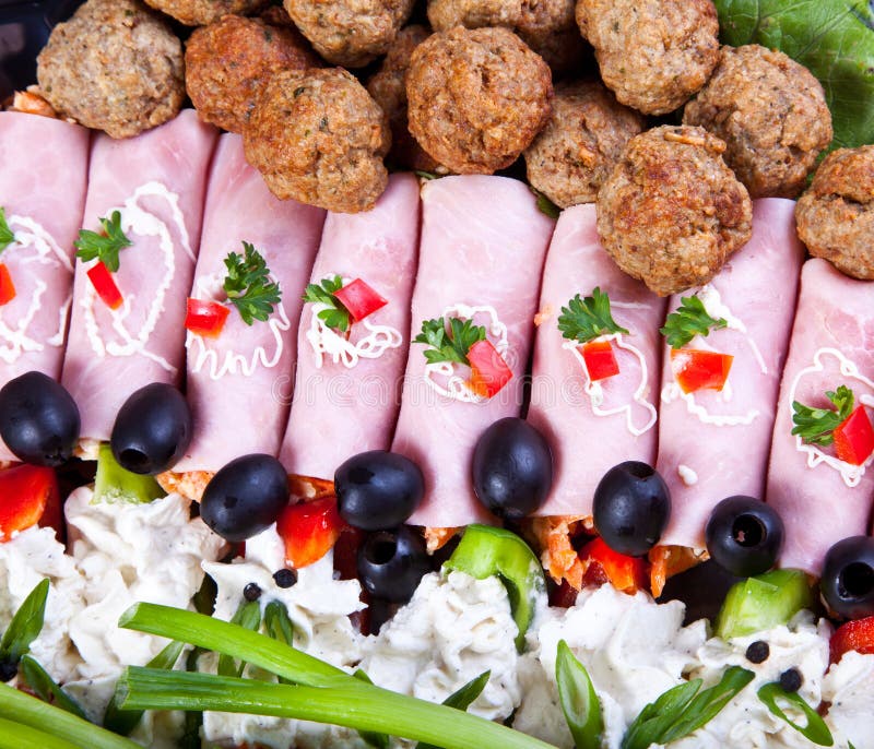 Meat and Meatball Catering Detail Stock Image Image of nutrition