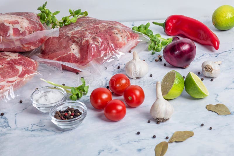 Meat Packed in Vacuum for Cooking Stock Image Image of life, hermetic 237281291