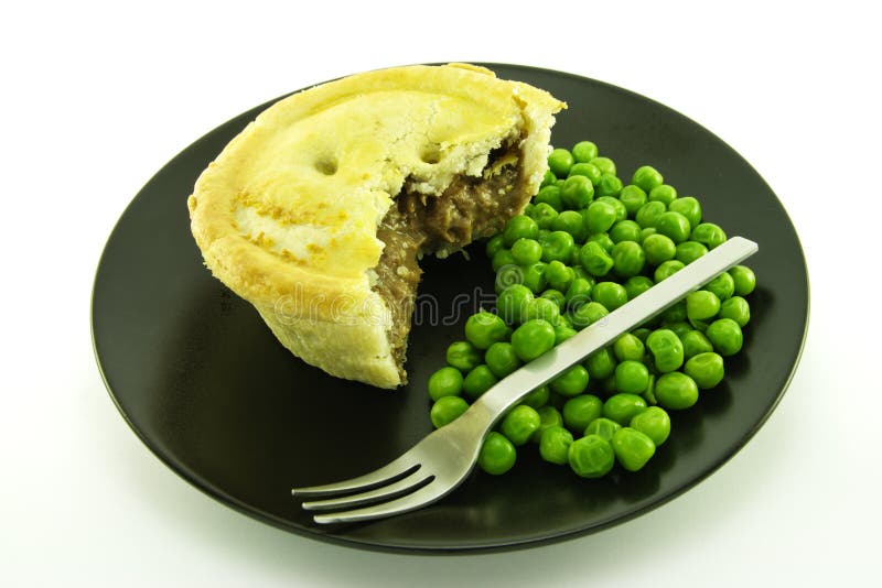 Meat Pie on a Black Plate