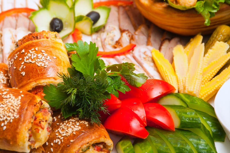 Meat Platter Served in Restaurants and Cafes Stock Photo Image of