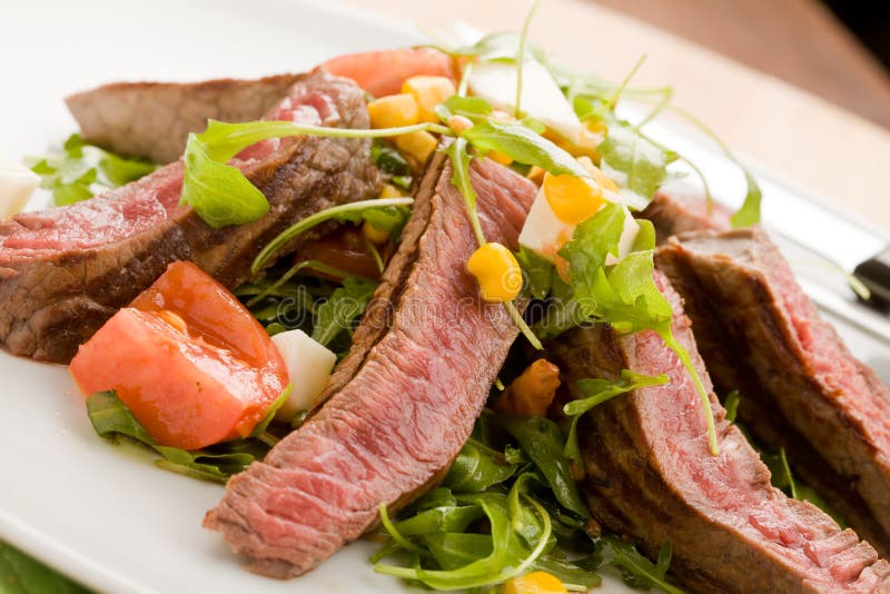 Meat with Rocket salad