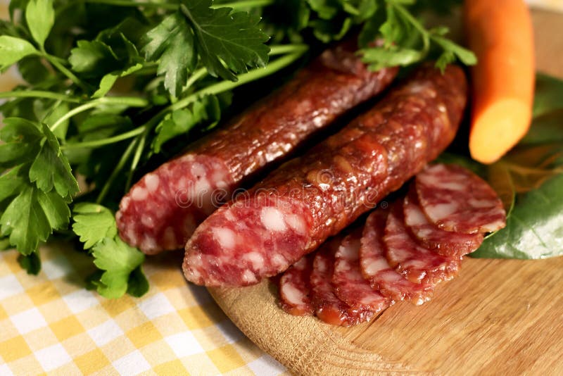 Meat sausage salami