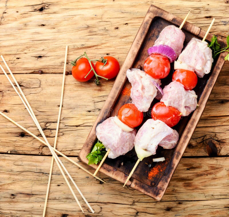 Meat on skewers stock photo. Image of cuisine, cutting 116868214