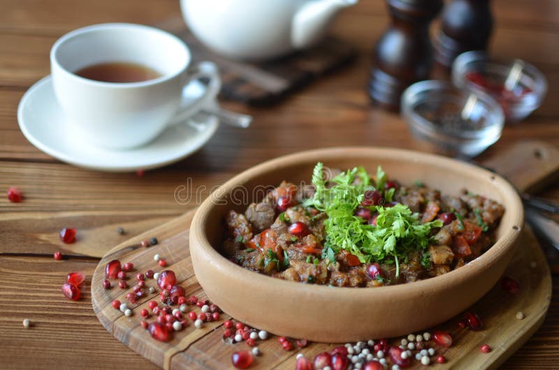 Meat stew and tea stock photo. Image of delicious, soup 180905174