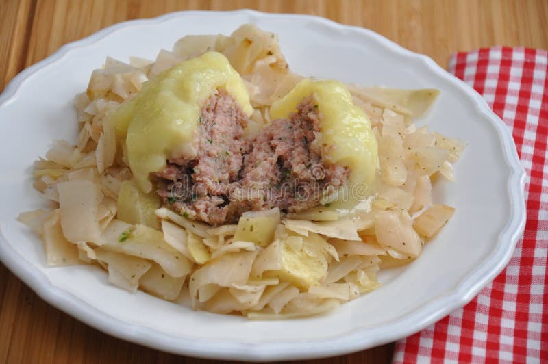 Meat stuffed dumplings stock image. Image of board, austrian 29018847