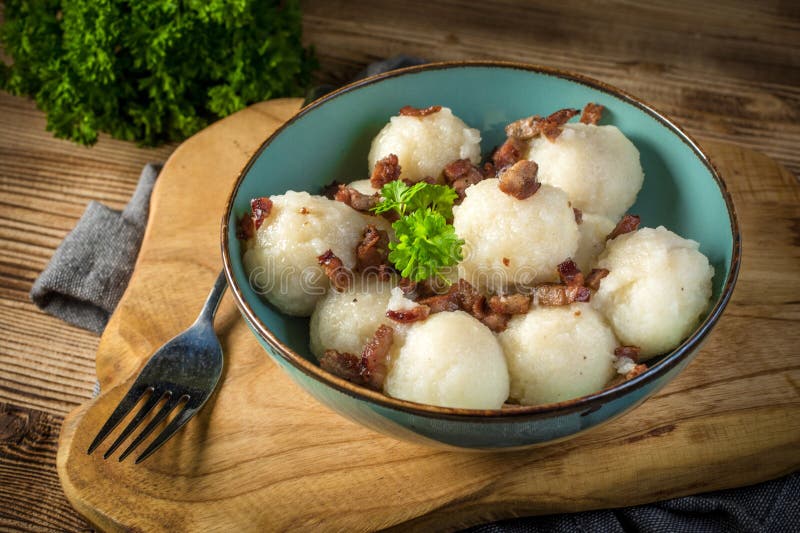 Meat Stuffed Potato Dumplings Stock Photo Image of fresh, board