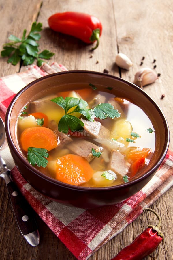 Meat and vegetables soup