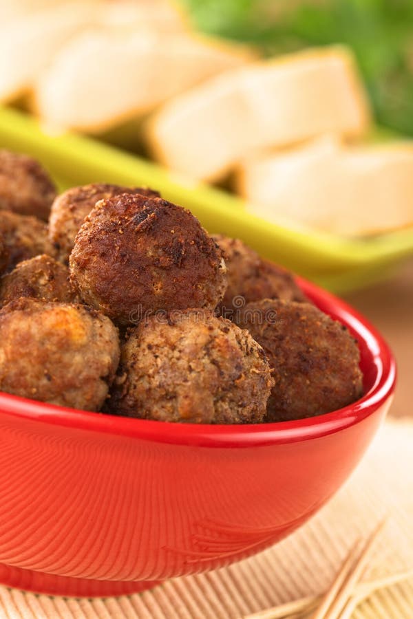 Meatball Appetizers with a Dipping Sauce Stock Photo Image of lunch