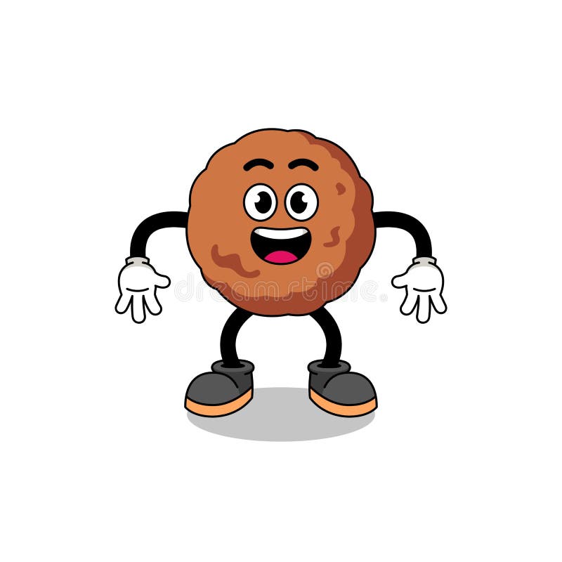 Meatball Cartoon with Surprised Gesture Stock Vector Illustration of