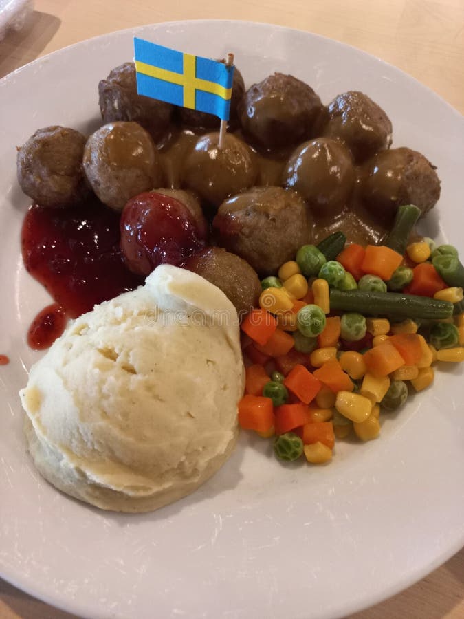 Meatball Swedish with Sauce, Ikea Stock Image Image of vegetable