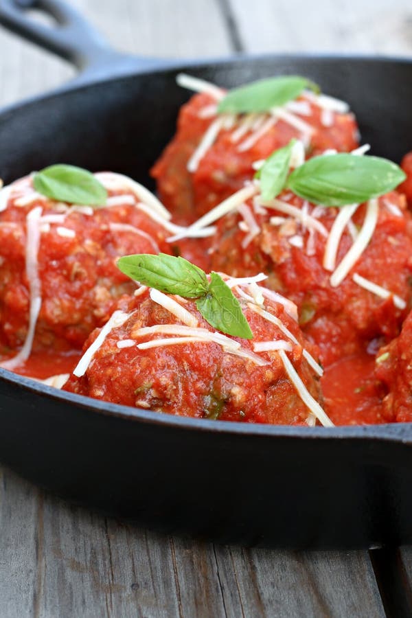 Meatballs in Marinara Sauce Stock Image Image of cooking, basil 37980653