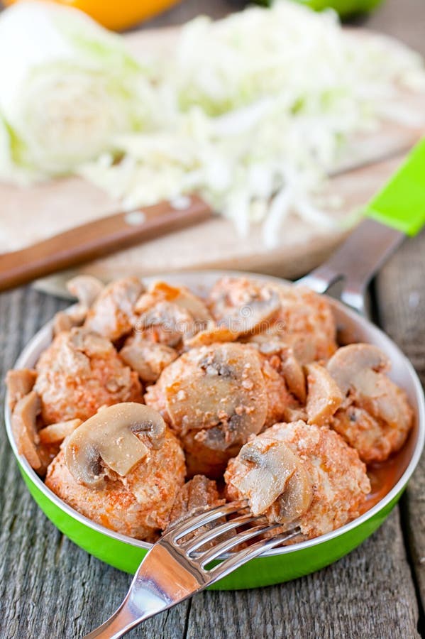 Meatballs with Mushroom Sauce Stock Photo Image of creamy, mushroom