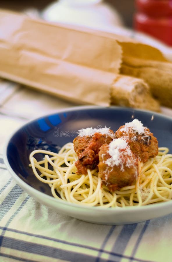 Meatballs spaghetti stock image. Image of cooked, healthy 2822705
