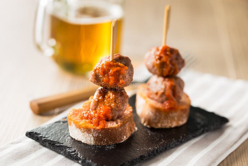 Meatballs tapas stock image. Image of recipe, plate, meatballs 59147077