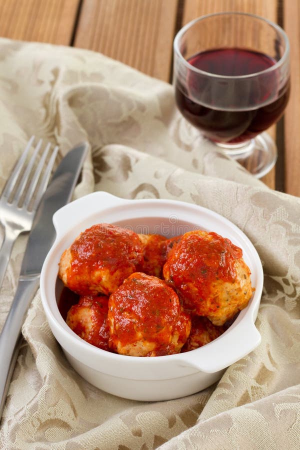 Meatballs with Tomato Sauce with Wine Stock Photo Image of meal