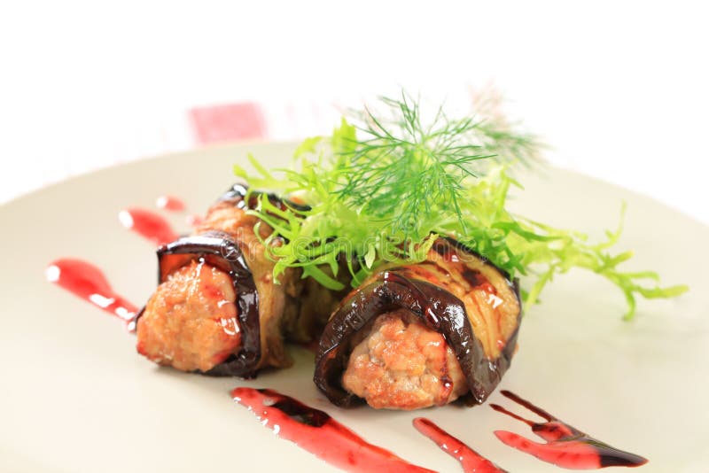 Meatballs Wrapped in Eggplant Stock Photo Image of balls, meatballs