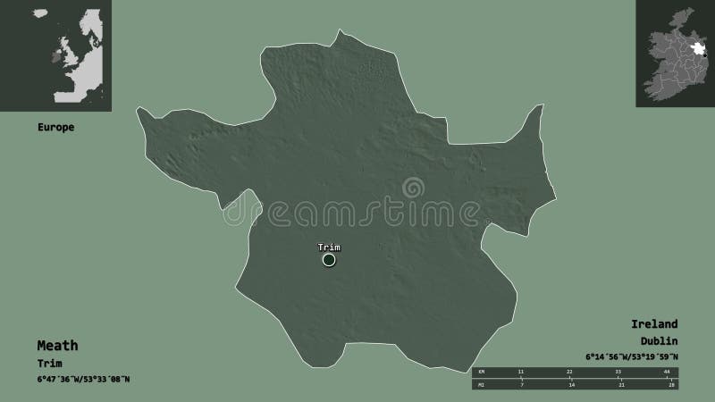 Meath, county of Ireland,. Previews. Administrative stock illustration