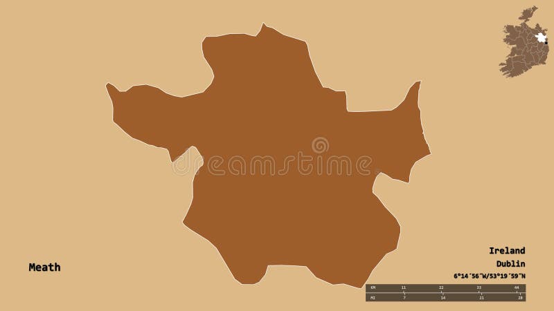 Meath, county of Ireland, zoomed. Pattern vector illustration