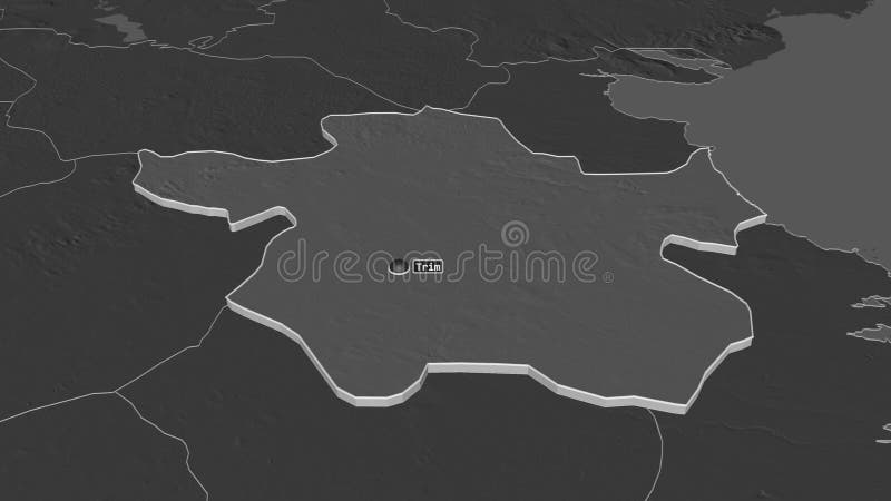 Meath, Ireland - extruded with capital. Bilevel royalty free illustration