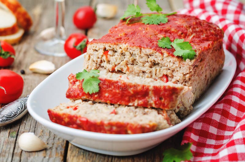 Meatloaf with Onion, Pepper and Garlic Stock Image Image of roasted, beef 56620115
