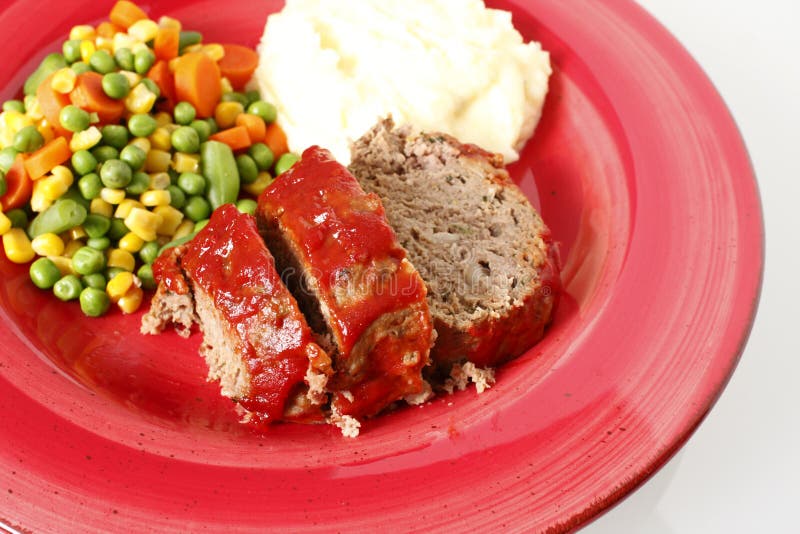 Meatloaf with sides stock image. Image of corn, cuisine 17243029