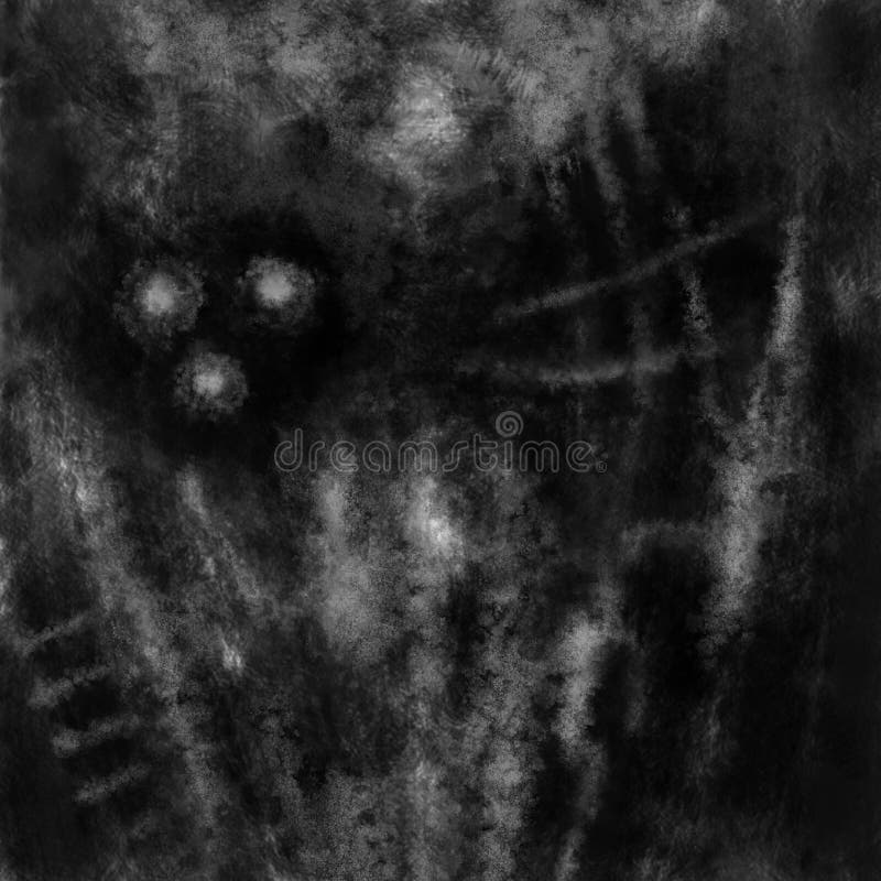 Cara Assustadora De Monstro Escuro Com Olhos Brilhantes Ilustração Stock -  Ilustração de monstro, noite: 166177319