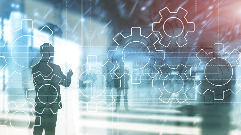 Mecanismul GEARS: integrarea datelor de transformare digitală și conceptul de tehnologie digitală. stock photography