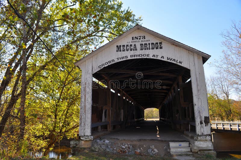 Mecca covered bridge stock photo. Image of truss, covered 16658162