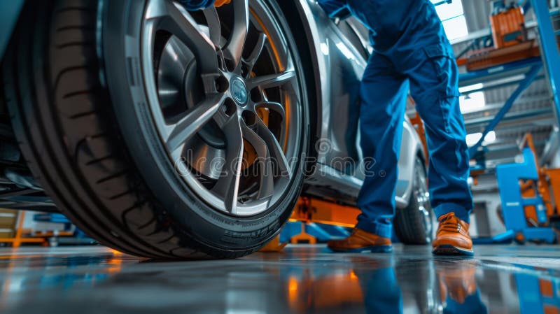 The mechanic at work. stock photo.