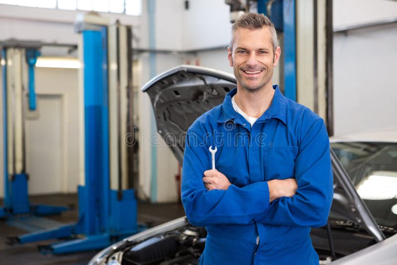 Mechanic Smiling at the Camera Stock Image Image of cheerful
