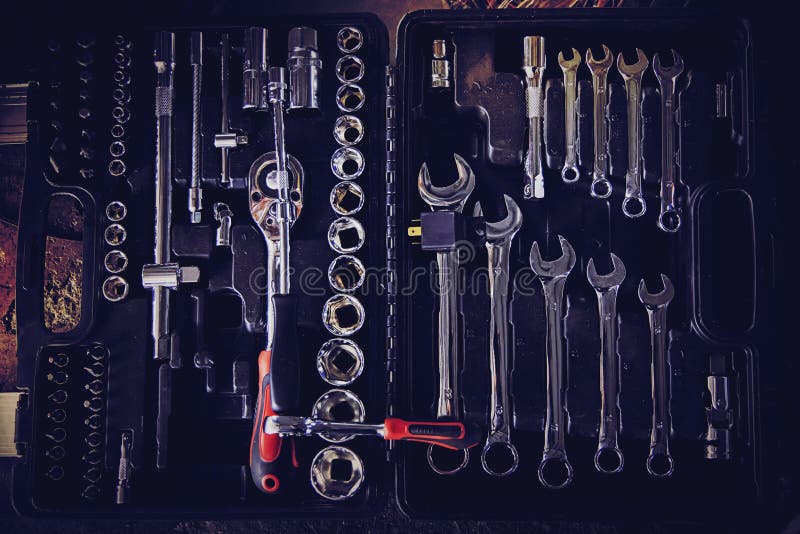 Mechanic toolbox stock photo. Image of silver, maintenance - 146939246