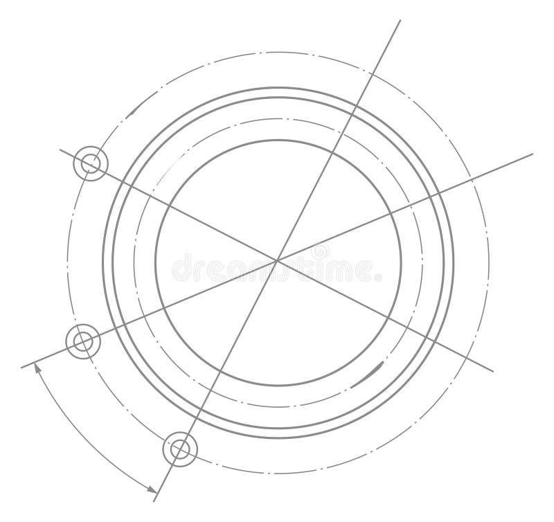 Mechanical blueprint. Project construction technical paper drawing royalty free illustration