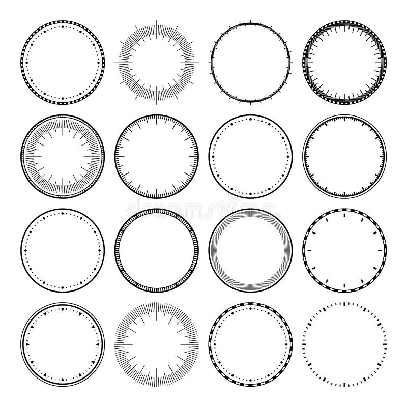 Mechanical Clock Faces, Bezel. Watch Dial with Minute and Hour Marks