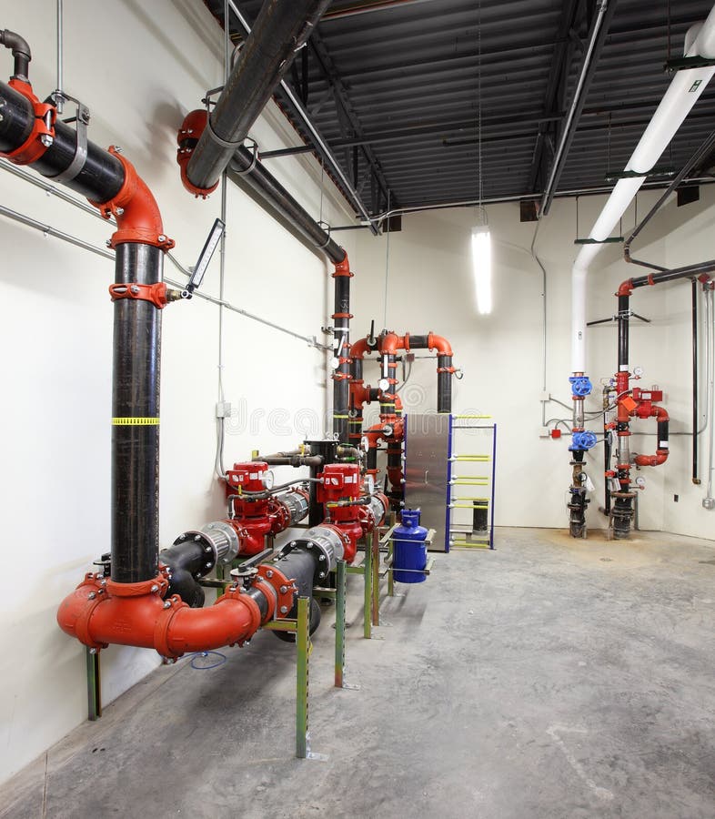 The Mechanical Control Room for a Geothermal Energy System. Stock Image