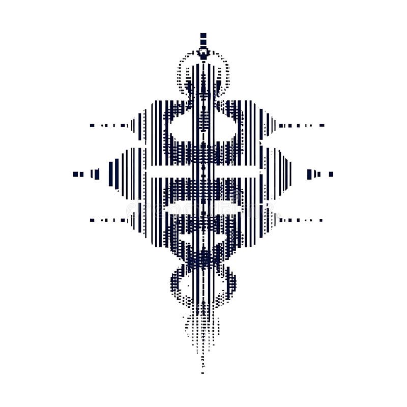 A mechanical drawing of a complex gear system with multiple interlocking components stock illustration