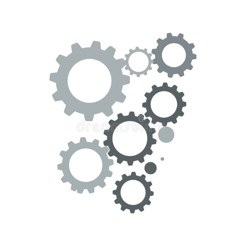 Mechanical gear wheels in various sizes with grey tones vector illustration vector illustration