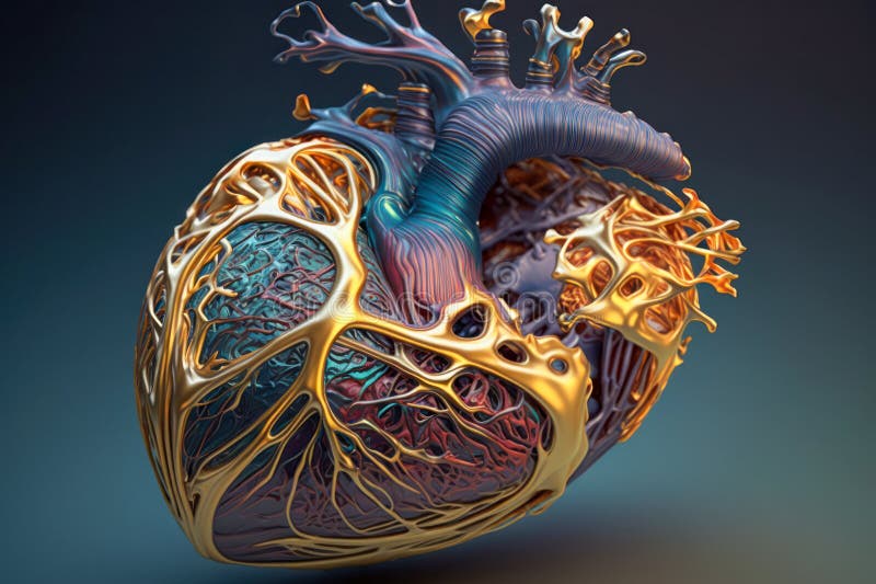 Mechanical Heart, Artificial Heart Concept. Created with Generative AI ...
