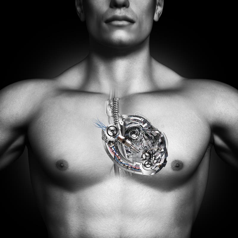 Mechanical heart. Healthy human heart concept.