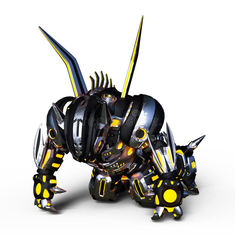 Mechanical monster stock illustration. Illustration of technology