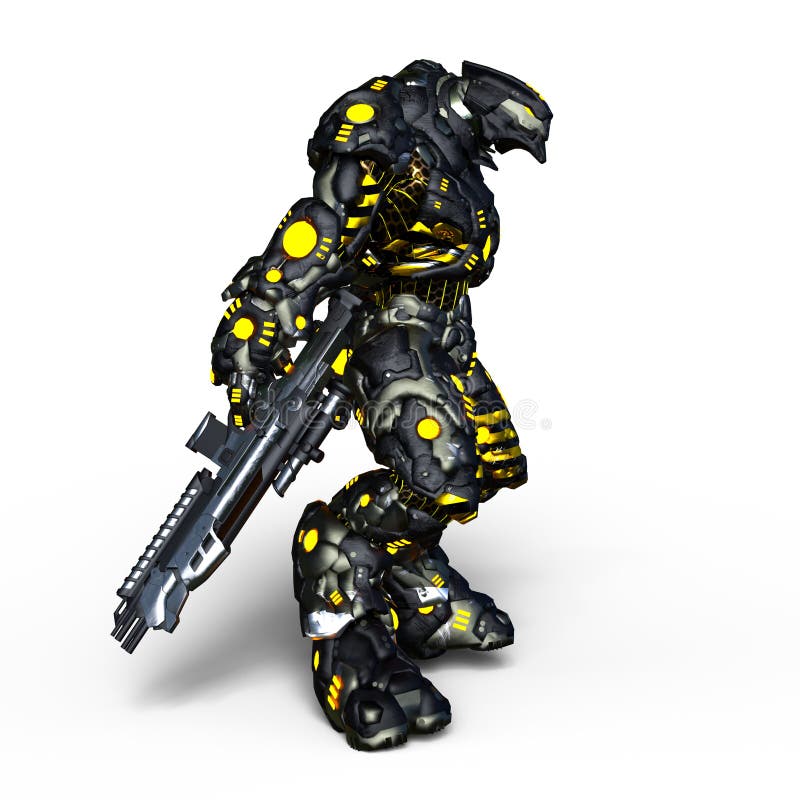 Mechanical monster stock illustration. Illustration of metallic 74890952