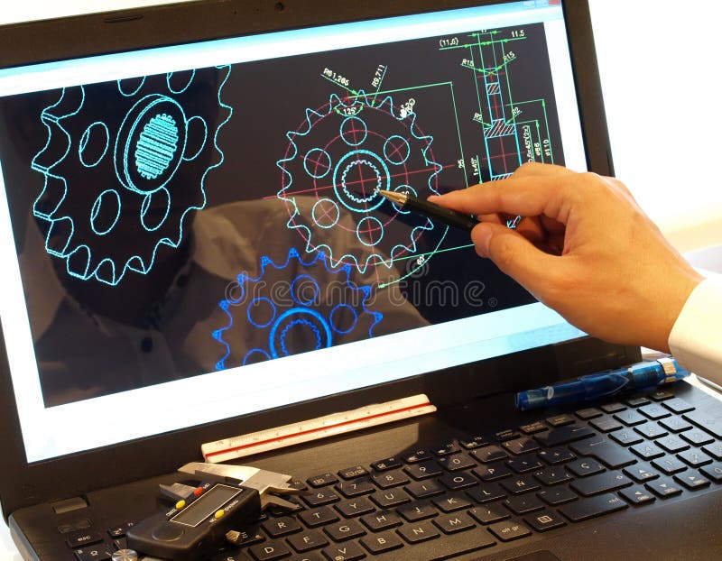 Mechanical piece design cad blueprint