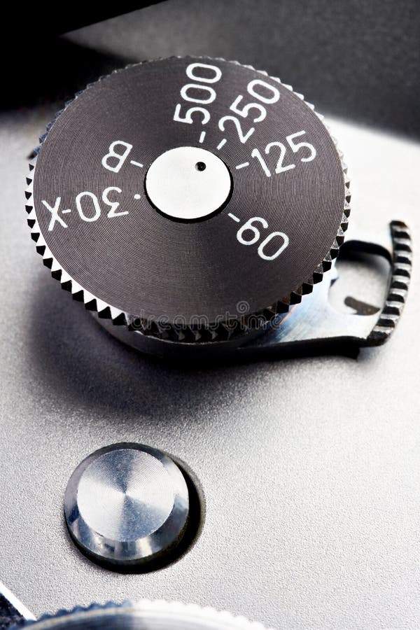Mechanical Shutter Switch on Vintage Camera Stock Photo Image of film