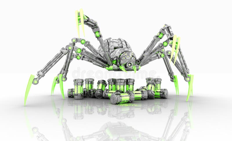 Mechanical spider stock illustration