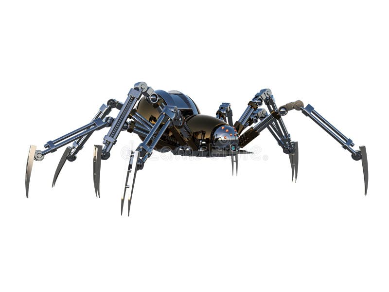 Mechanical spider, high resolution image isolated on white background. vector illustration