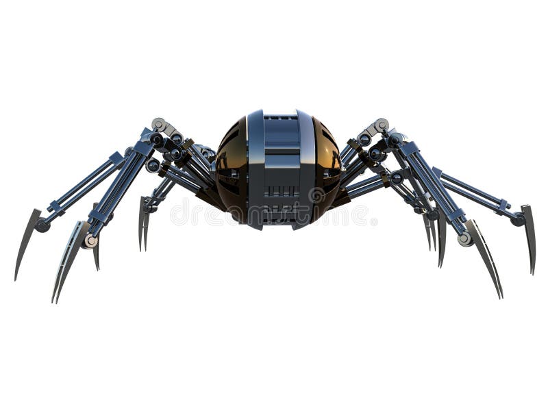 Mechanical spider, high resolution image isolated on white background. vector illustration