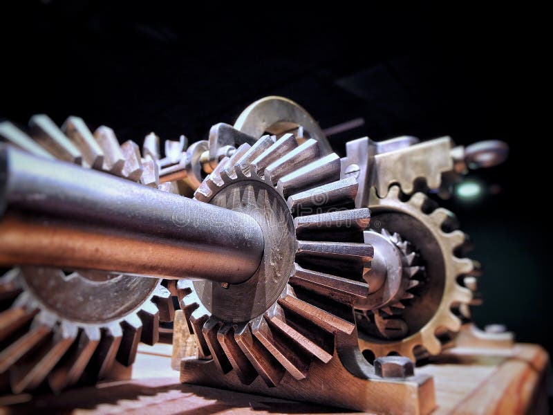 Mechanical Transmission Elements Lie on the Green Floor in the Car