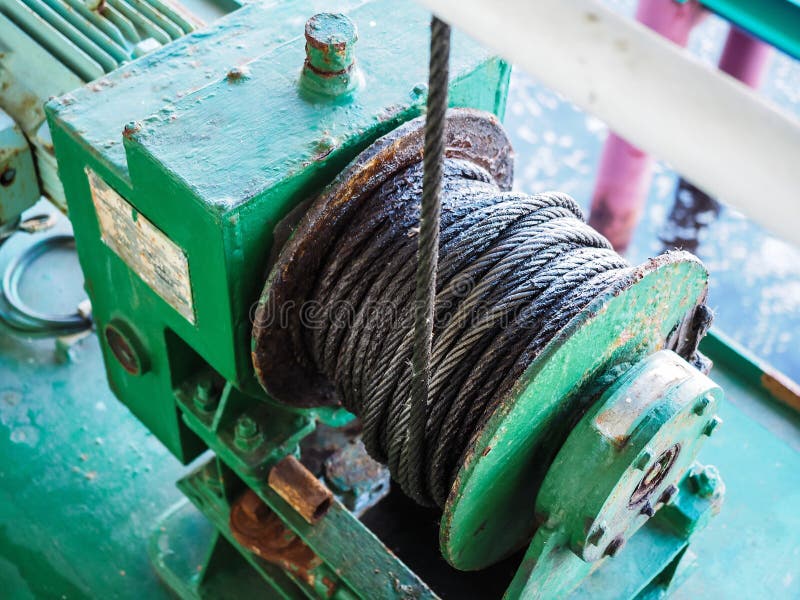 Mechanical Winch stock image. Image of motor, rope, winch 98362523